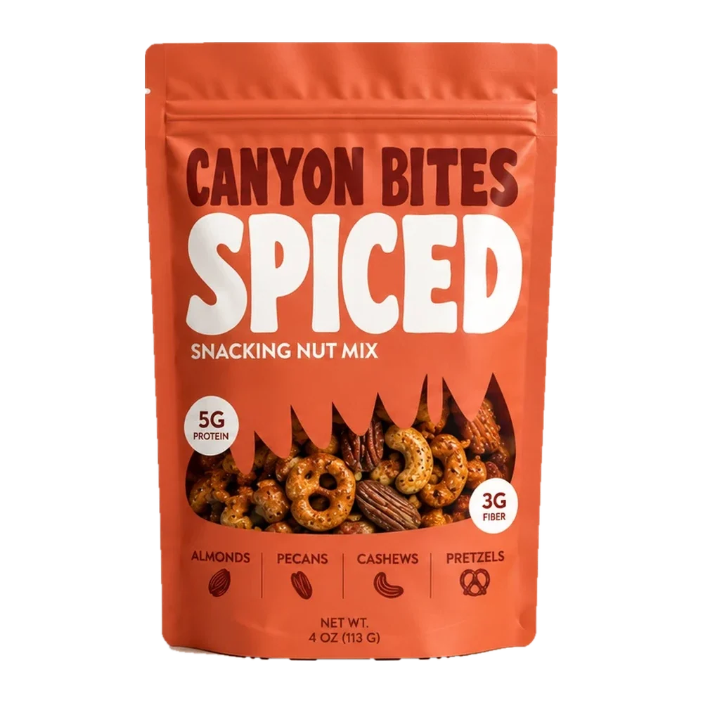 Canyon Bites Spiced nut mix 3-pack, three 4 oz bags